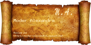 Moder Alexandra névjegykártya